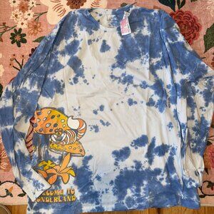 Disney Tie Dye Shirt Alice Welcome To Wonderland Cheshire Cat Mushroom